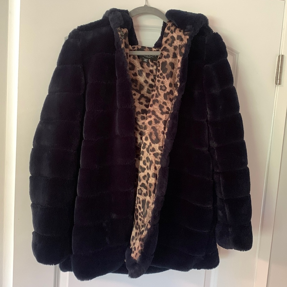 Laundry fluffy navy coat